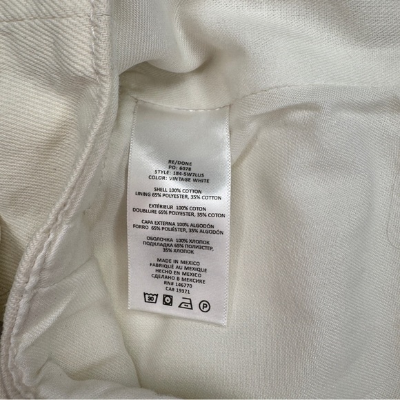 Re/Done Denim women’s Vintage white skirt sz 24 studs 90’s YTK Festival biker - Picture 8 of 11